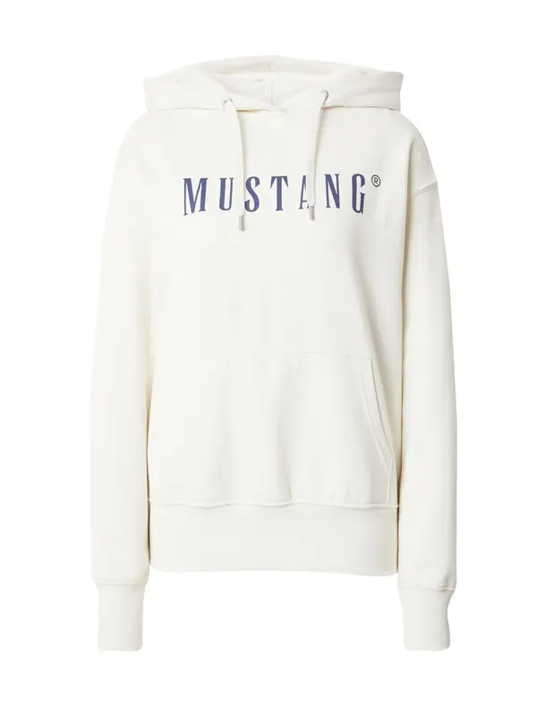 MUSTANG MUSTANG Sweater majica 'Margo'  tamno plava / bijela