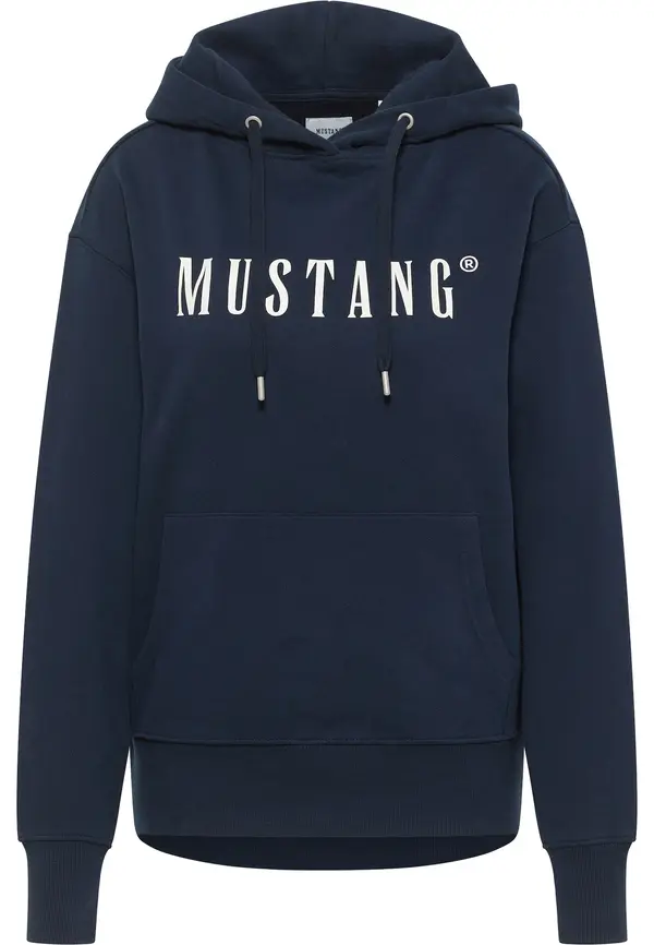 MUSTANG MUSTANG Sweater majica 'Margo'  tamno plava / bijela
