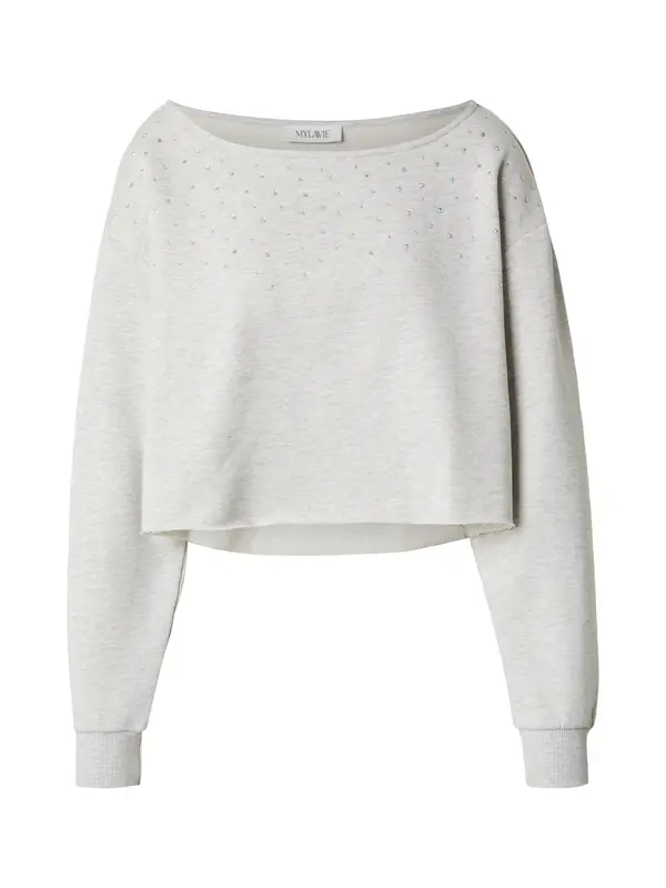 MYLAVIE by Sarah Harrison MYLAVIE by Sarah Harrison Sweater majica 'SWEATSHIRT WITH WIDE NECKLINE'  siva