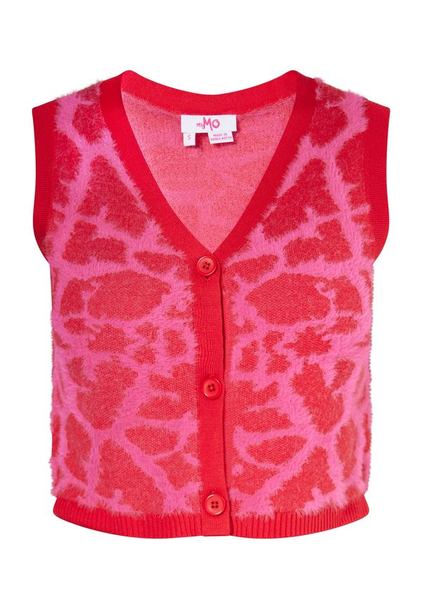 MYMO MYMO Kardigan bez rukava  tamno roza / vatreno crvena