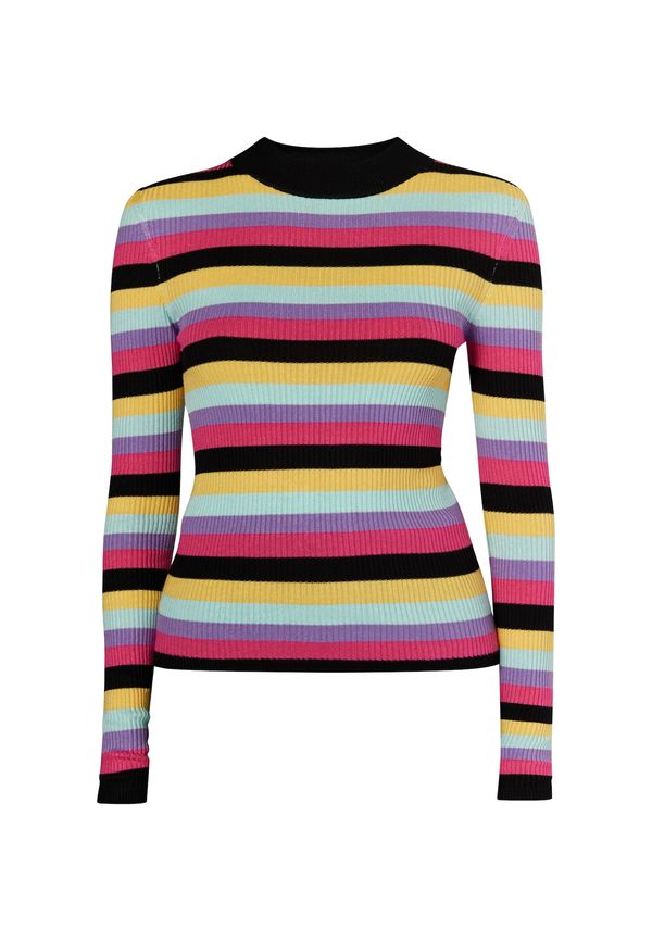 MYMO MYMO Pulover 'Biany'  tamo žuta / lavanda / fuksija / crna