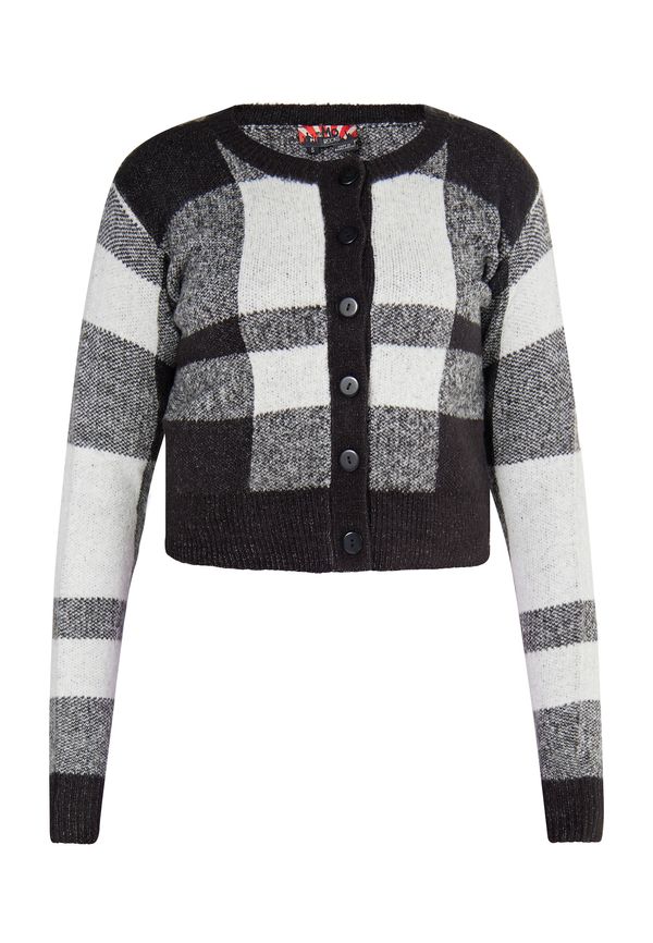 myMo ROCKS myMo ROCKS Kardigan 'Blonda'  crna / bijela