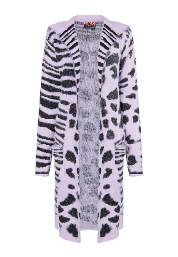 myMo ROCKS myMo ROCKS Kardigan 'Blonda'  pastelno ljubičasta / crna