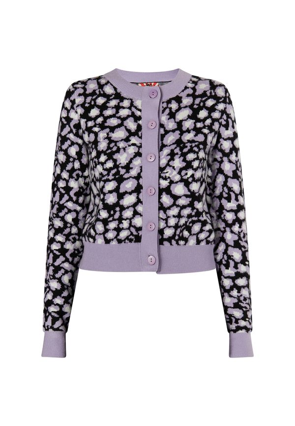 myMo ROCKS myMo ROCKS Kardigan 'Blonda'  svijetloljubičasta / crna / bijela