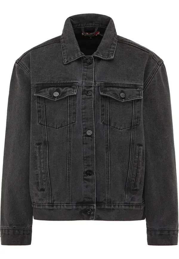 myMo ROCKS myMo ROCKS Prijelazna jakna  crni traper / bijela