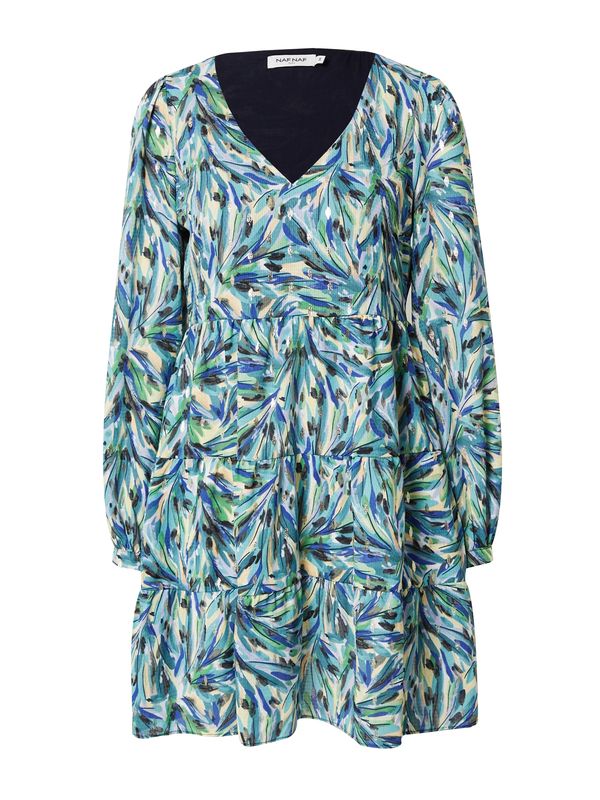 NAF NAF NAF NAF Haljina 'Waffle'  plava / zelena / srebro / bijela