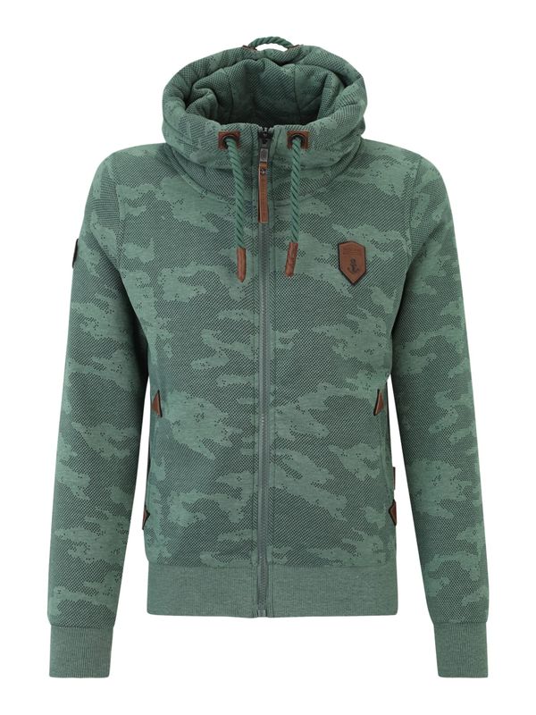 naketano naketano Sweater majica 'Schwarzkopf'  smeđa / antracit siva / pastelno zelena