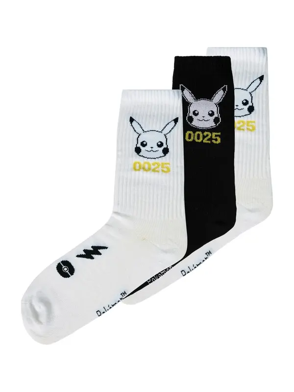 NAME IT NAME IT Čarape 'NKMJACKSON POKEMON'  žuta / crna / bijela