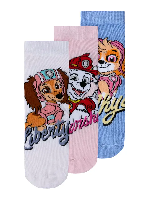 NAME IT NAME IT Čarape 'NMFMARINA PAW'  svijetloplava / roza / crvena / bijela