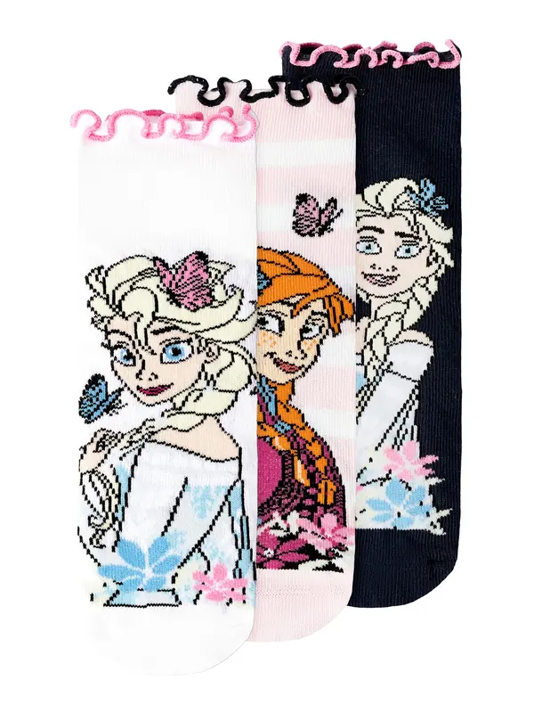 NAME IT NAME IT Čarape 'NMFMESA FROZEN'  noćno plava / svijetloplava / puder roza / bijela