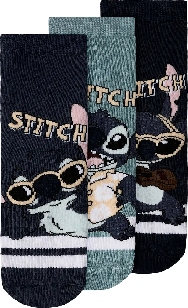 NAME IT NAME IT Čarape 'NMMARLOS STITCH'  pijesak / opal / tamno plava / bijela