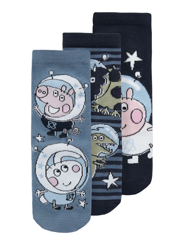 NAME IT NAME IT Čarape 'NMMDEPAK PEPPA'  mornarsko plava / opal / kaki / svijetloroza