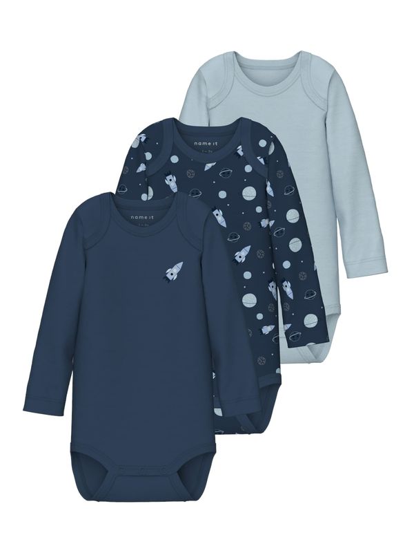 NAME IT NAME IT Dječji bodi 'DARK SPACE NOOS'  mornarsko plava / svijetloplava / bijela