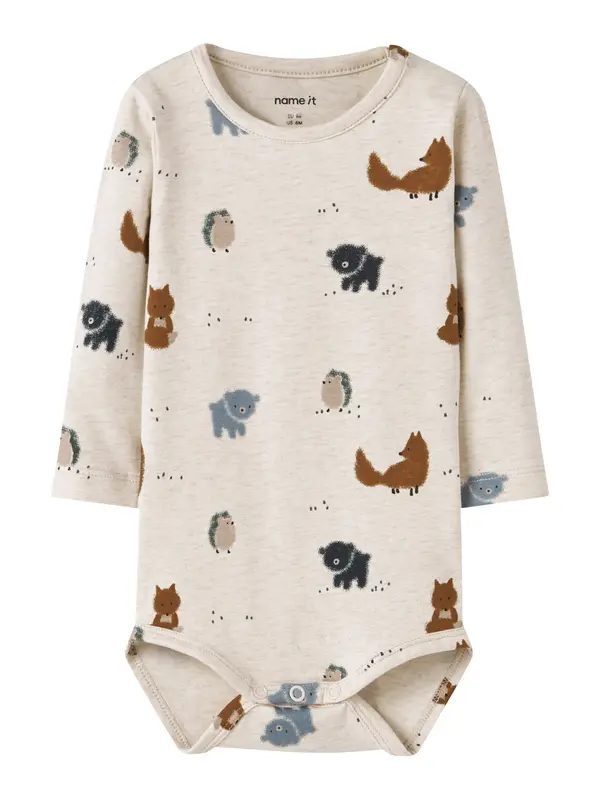NAME IT NAME IT Dječji bodi 'NBMSOUL'  opal / smeđa / bež siva / crna
