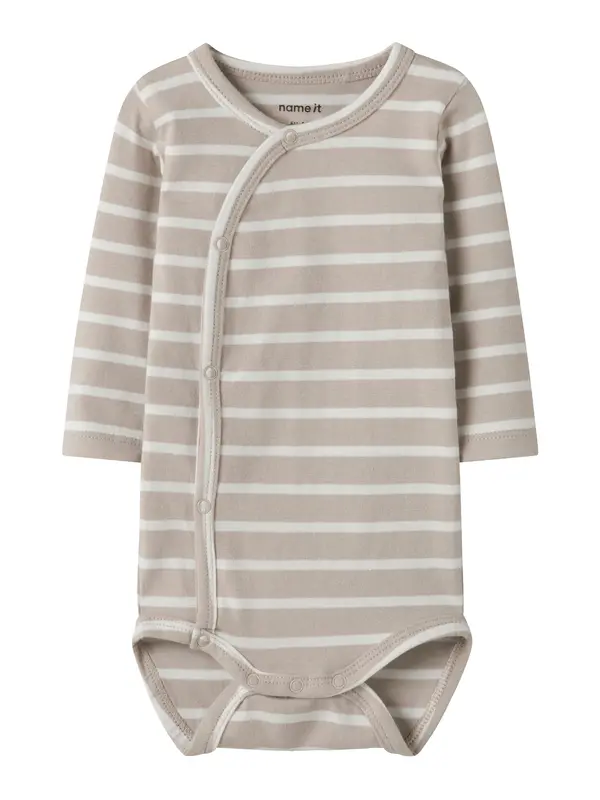 NAME IT NAME IT Dječji bodi 'NBNOSUPPA'  taupe siva / bijela