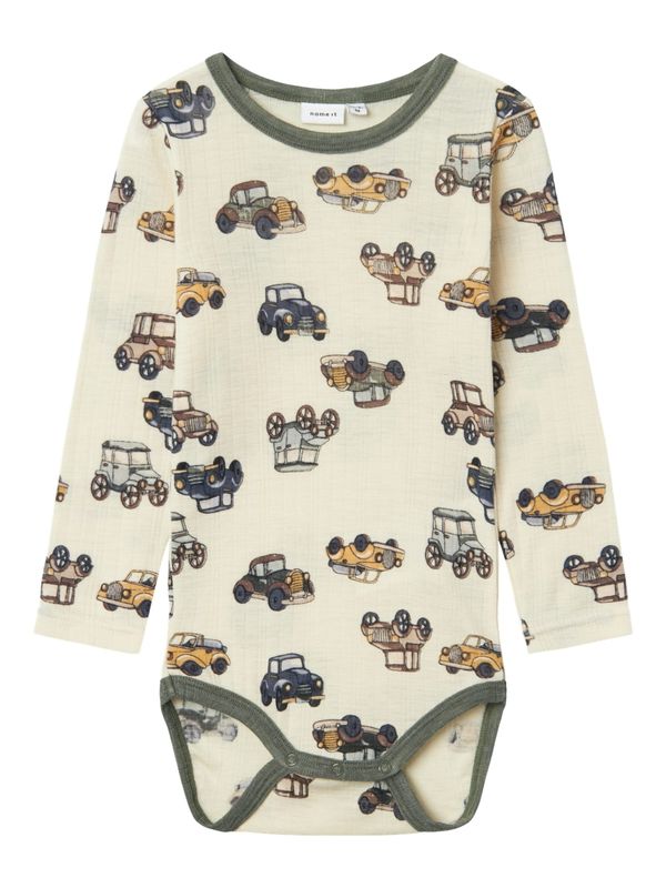 NAME IT NAME IT Dječji bodi 'NMMWang'  bež / crno plava / kraljevski zelena / vuneno bijela