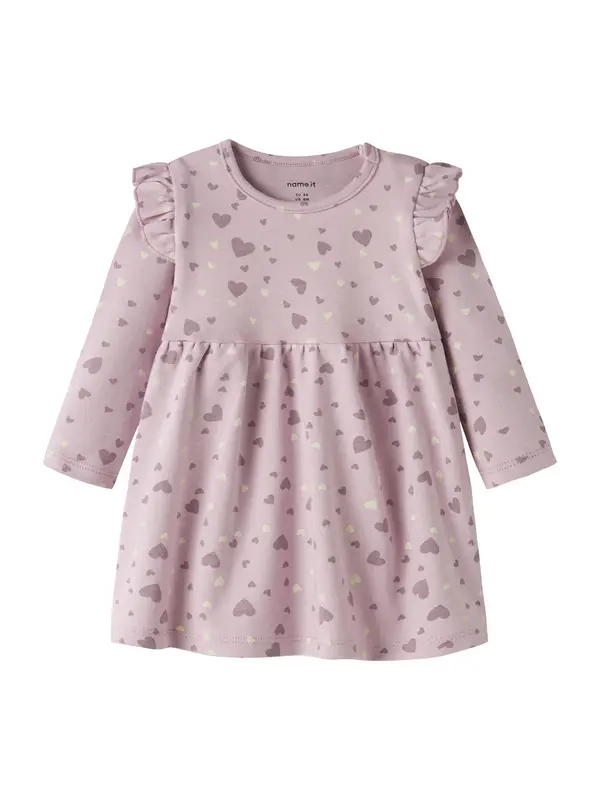 NAME IT NAME IT Haljina 'NBFBHEART'  boja pijeska / sivkasto ljubičasta (mauve) / pastelno ljubičasta