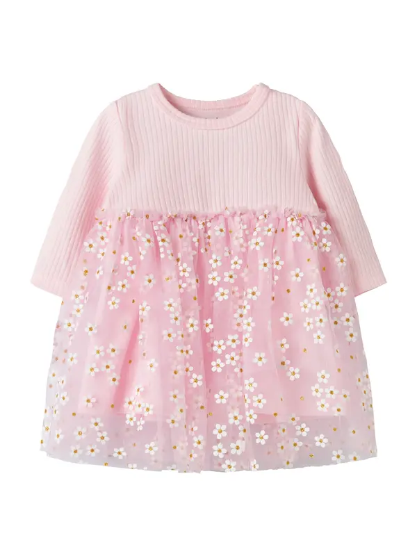 NAME IT NAME IT Haljina 'NBFFLORAL'  zlatna / roza / bijela