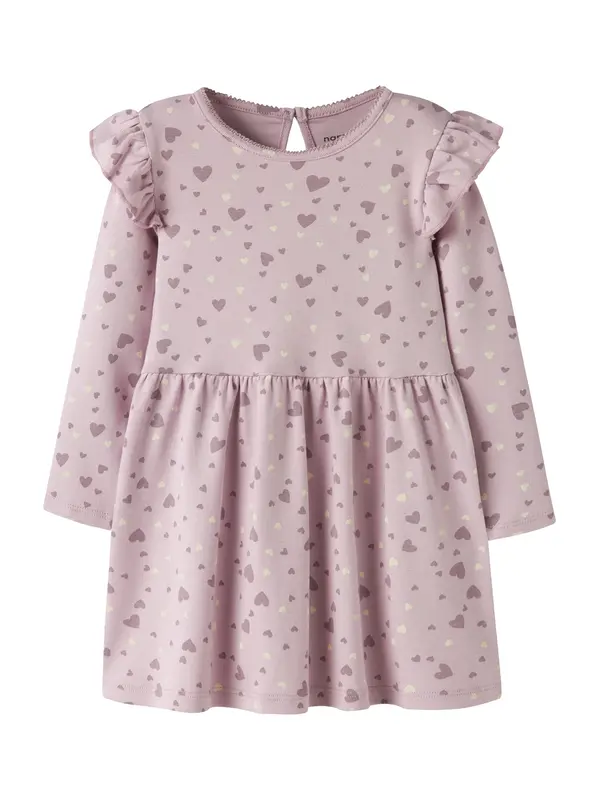 NAME IT NAME IT Haljina 'NMFBHEART'  ecru/prljavo bijela / lila / sivkasto ljubičasta (mauve)