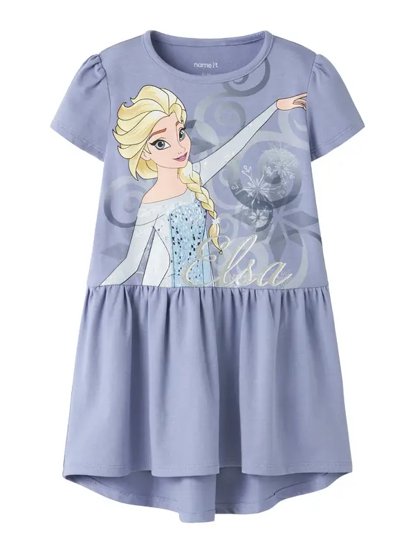 NAME IT NAME IT Haljina 'NMFMomsa Frozen'  nude / pastelno plava / svijetloljubičasta / srebro