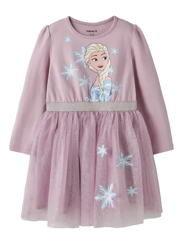 NAME IT NAME IT Haljina 'NMFOsimi Frozen'  bež / svijetloplava / lavanda / bijela