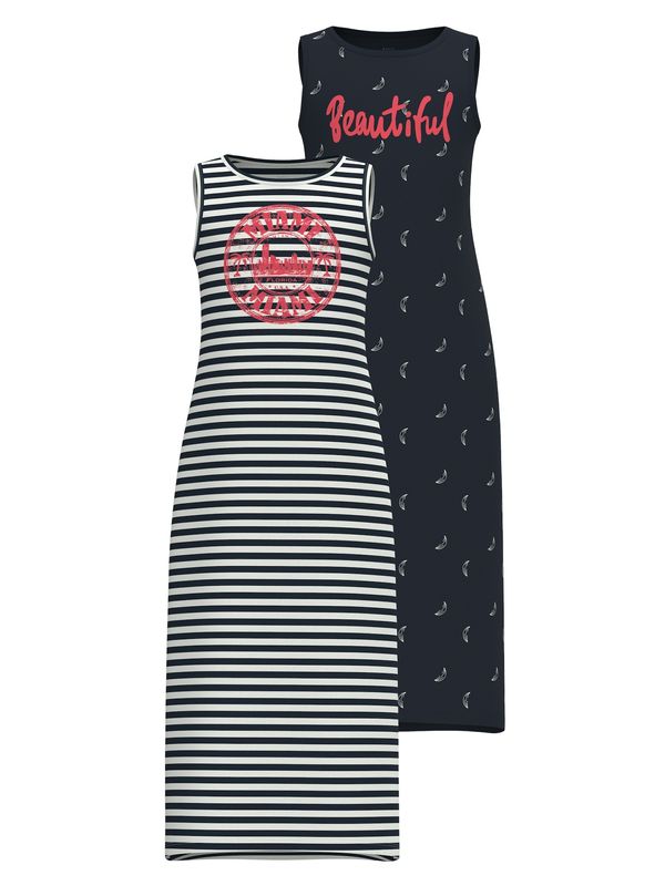 NAME IT NAME IT Haljina 'VIPPA'  tamno plava / svijetlocrvena / bijela / prljavo bijela