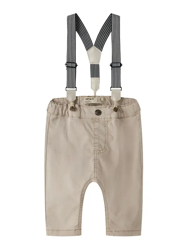 NAME IT NAME IT Hlače s tregerima 'NBMBen'  siva