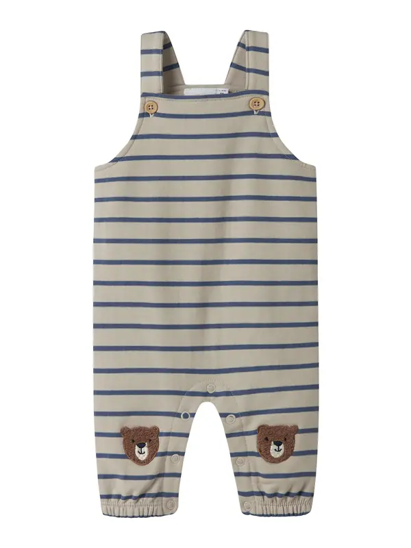 NAME IT NAME IT Hlače s tregerima 'NBMDADDEL'  mornarsko plava / smeđa / bež siva / bijela