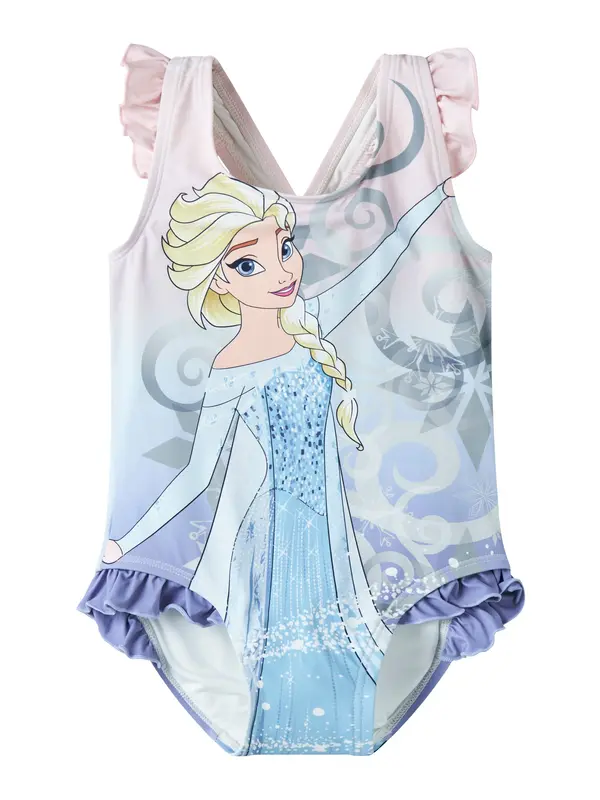 NAME IT NAME IT Jednodijelni kupaći kostim 'NMFMOSA FROZEN'  svijetloplava / svijetložuta / ljubičasta / rosé