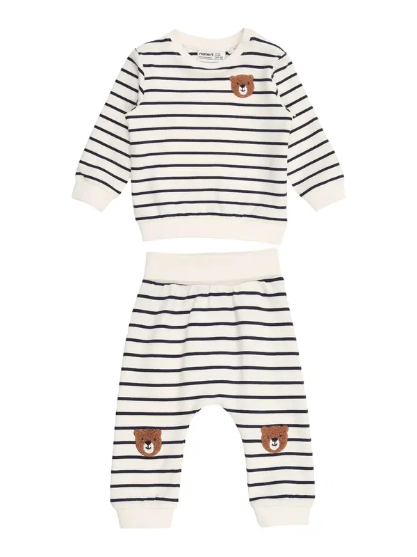NAME IT NAME IT Jogging komplet 'NBMDADDEL'  tamno plava / karamela / bijela