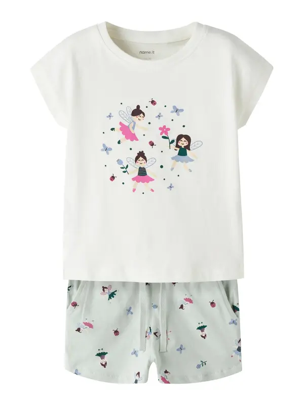 NAME IT NAME IT Komplet 'NMFVIGEA'  pastelno zelena / roza / crna / bijela
