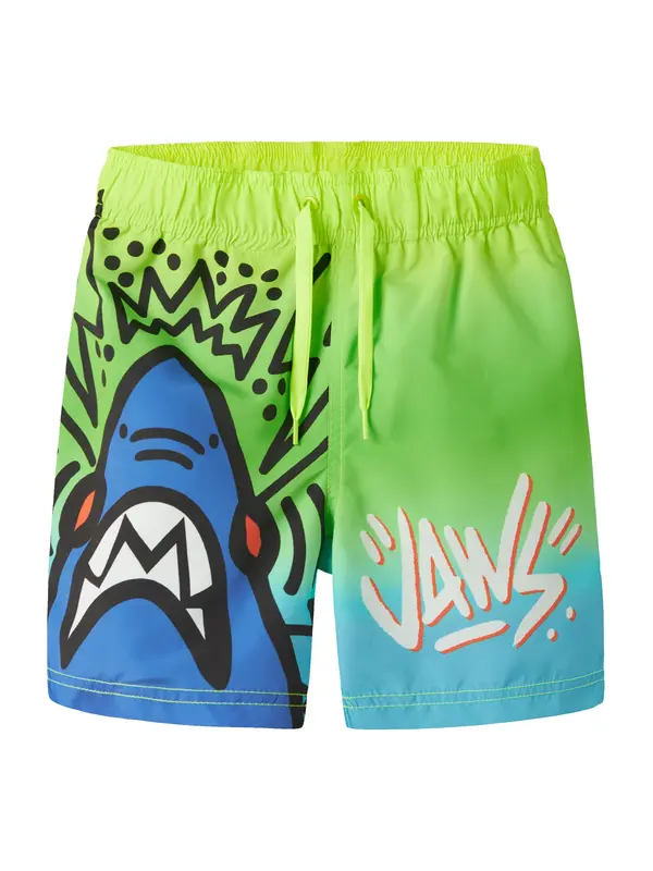 NAME IT NAME IT Kupaće hlače 'NKMMagnus Jaws'  plava / limeta zelena / svijetlozelena / crna