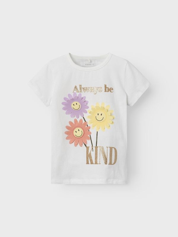 NAME IT NAME IT Majica 'ARNA'  svijetložuta / zlatna / ljubičasta / bijela