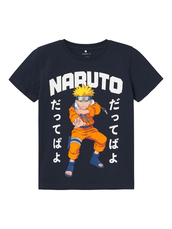 NAME IT NAME IT Majica 'MACAR NARUTO'  safirno plava / tamno plava / narančasta / bijela