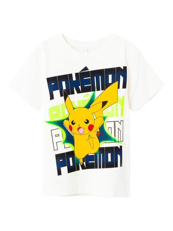 NAME IT NAME IT Majica 'MACI POKEMON'  tamno plava / narančasto žuta / crna / prljavo bijela