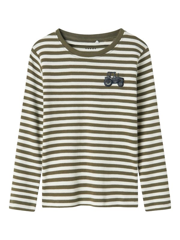 NAME IT NAME IT Majica  maslinasta / crna / bijela