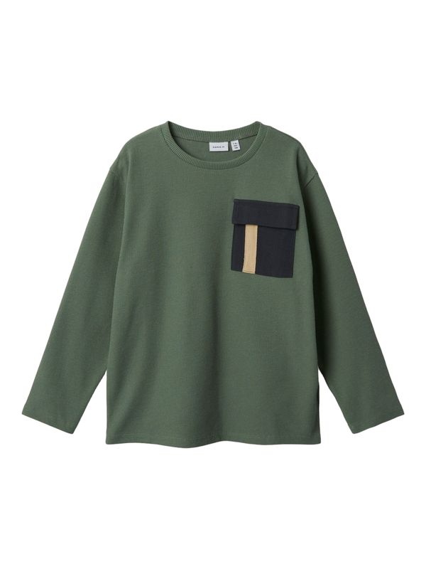 NAME IT NAME IT Majica 'NATRIAS'  bež / tamno zelena / crna