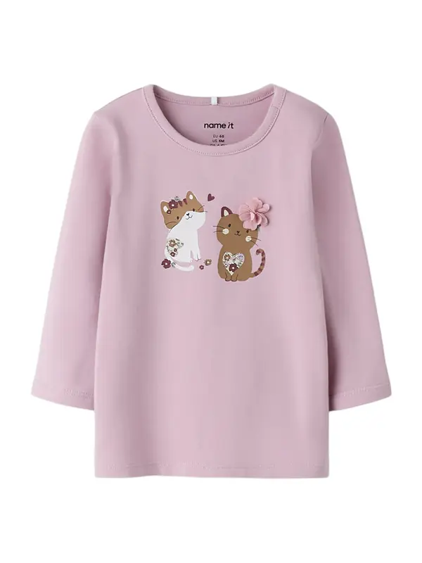 NAME IT NAME IT Majica 'NBFTANYA'  karamela / rosé / karmin crvena / bijela