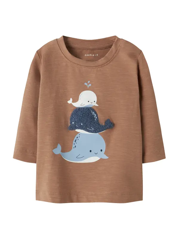 NAME IT NAME IT Majica 'NBMFAKIR'  svijetloplava / tamno plava / moka smeđa / bijela