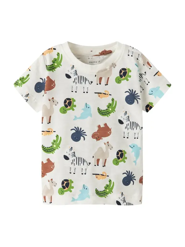 NAME IT NAME IT Majica 'NBMFARI'  mornarsko plava / smeđa / zelena / bijela