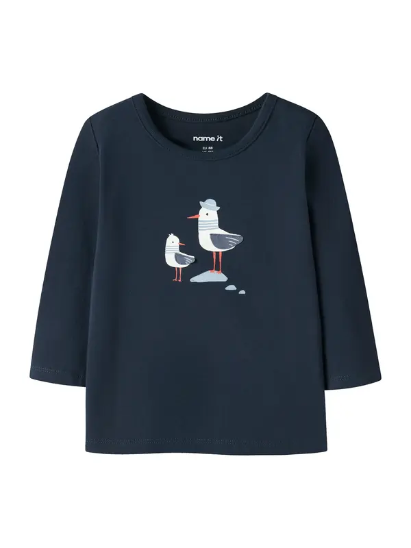 NAME IT NAME IT Majica 'NBMFLOP'  mornarsko plava / tamno narančasta / bijela