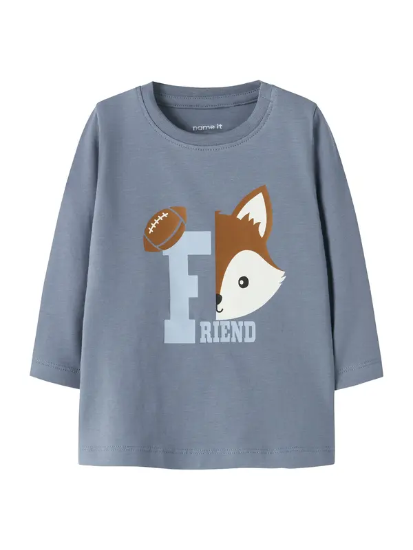 NAME IT NAME IT Majica 'NBMSHOUT'  golublje plava / svijetloplava / smeđa / bijela
