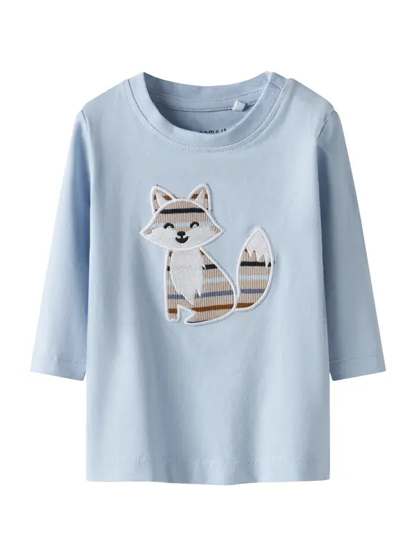 NAME IT NAME IT Majica 'NBMSING'  svijetloplava / smeđa / bež siva / bijela