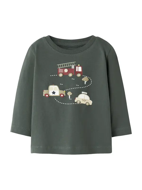 NAME IT NAME IT Majica 'NBMTHOMAS'  bež / tamo siva / crvena / bijela