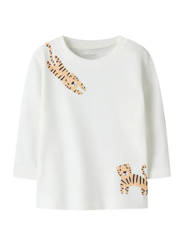 NAME IT NAME IT Majica 'NBMVACION'  pijesak / crna / bijela