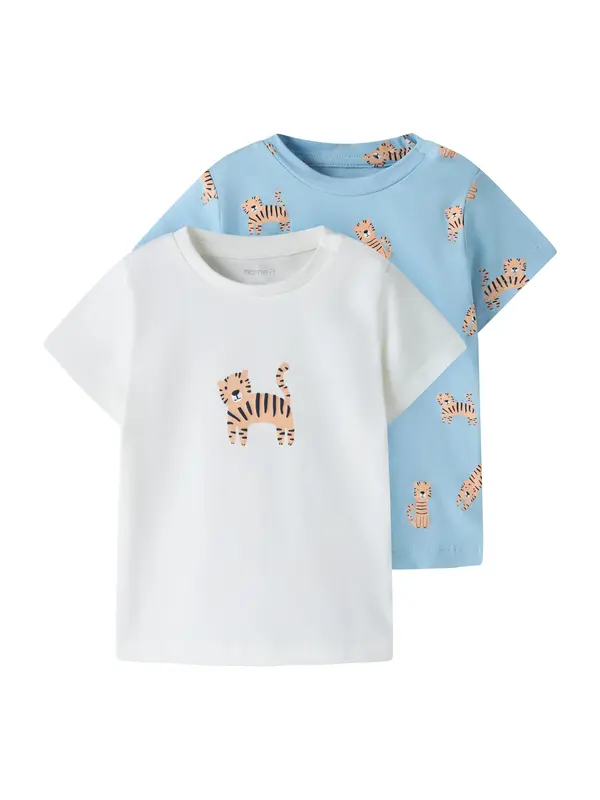 NAME IT NAME IT Majica 'NBMVAVROELS'  svijetloplava / svijetlosmeđa / crna / bijela