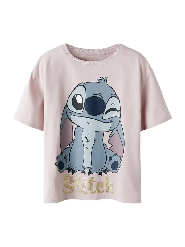 NAME IT NAME IT Majica 'NKFAKUN STITCH'  morsko plava / sivkasto plava / zlatna / lila