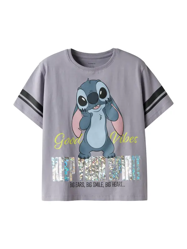 NAME IT NAME IT Majica 'NKFDYMI STITCH'  opal / siva / lavanda / crna