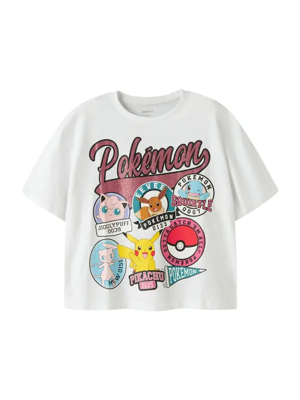 NAME IT NAME IT Majica 'NKFJYLAL POKEMON'  azur / žuta / magenta / bijela