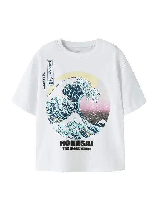NAME IT NAME IT Majica 'NKFMYDA HOKUSAI'  mornarsko plava / žuta / crna / bijela